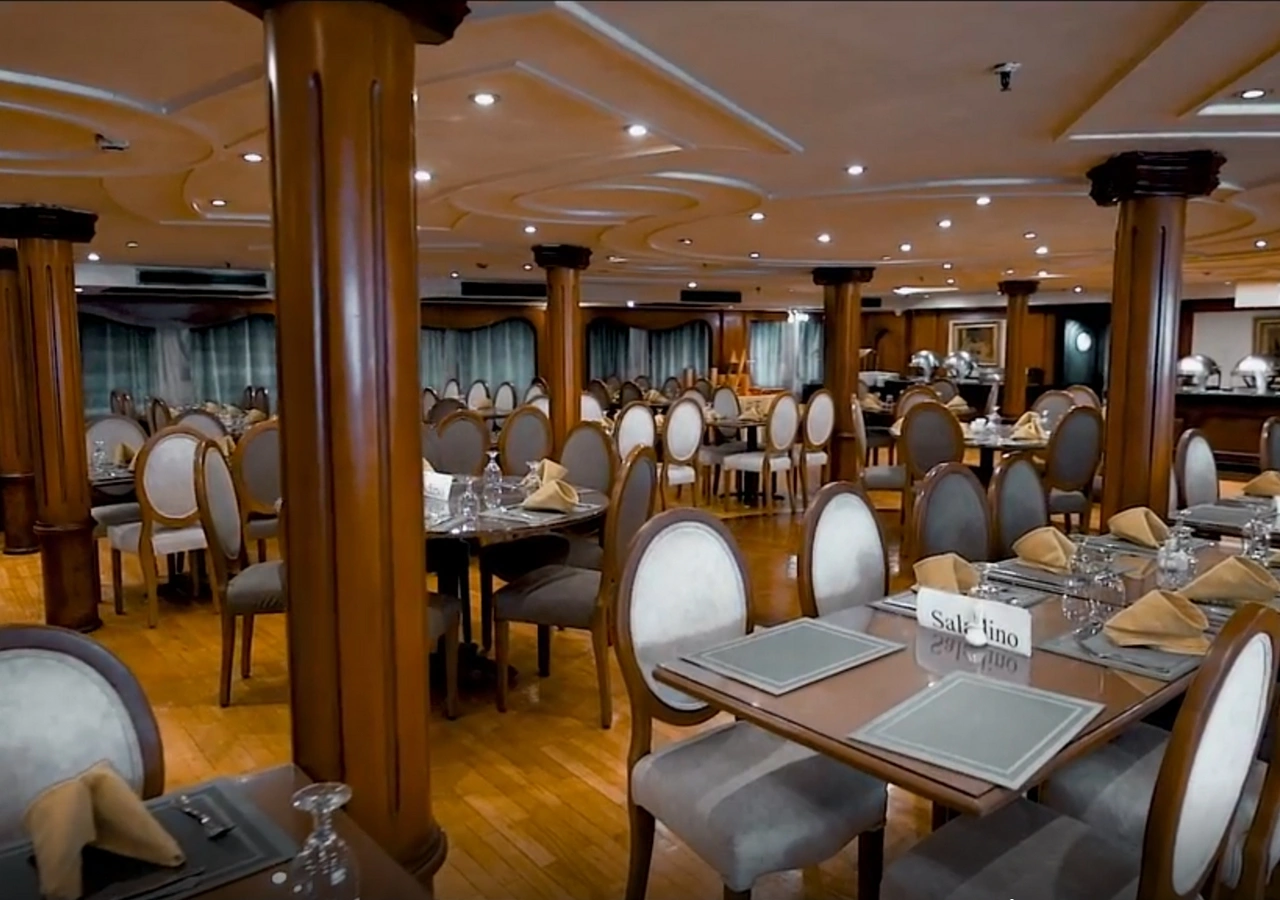 Restaurant aboard the MS Stephanie Nile Cruise Nile cruise